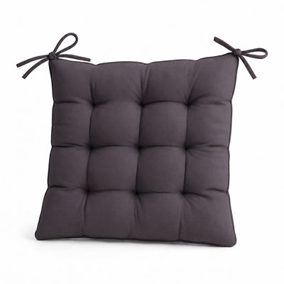 Set di 4 Cuscini per Sedia 40x40 Grigio Carbone - Interno ed Esterno (Idrorepellente con Lacci)
