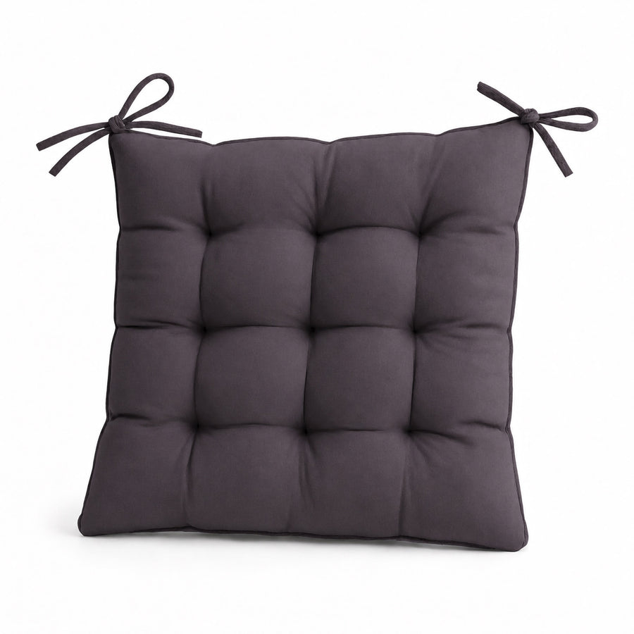 Set di 4 Cuscini per Sedia 40x40 Grigio Carbone, tessuto in poliestere