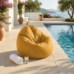 Pouf poire XL d'extérieur - 110x120 cm - Jaune
