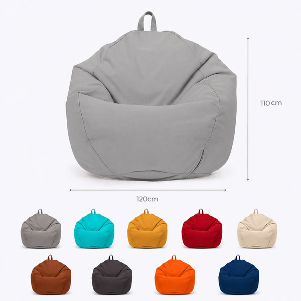 Pouf poire XL d'extérieur - 110x120 cm - Gris Galet
