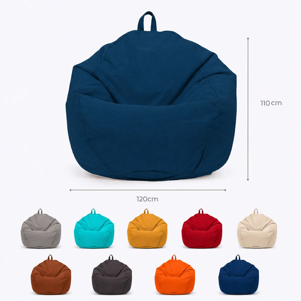 Pouf a Pera XL 110x120 Blu Petrolio - Sfoderabile & Impermeabile (Garni Perle)