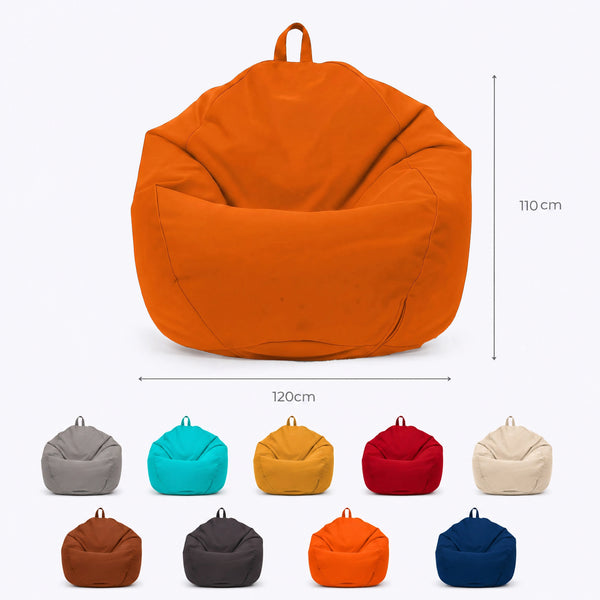 Pouf a Pera XL 110x120 Arancione - Sfoderabile & Impermeabile (Garni Perle)