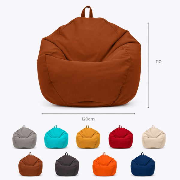 Pouf a Pera XL 110x120 Terracotta - Sfoderabile & Impermeabile (Garni Perle)
