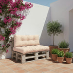 Ensemble de 3 coussins palette beige pour fauteuils et canapés, imperméables et épais de 15 cm, par Deco-arts.fr