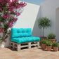 Lotto di cuscini da esterno per pallet blu caraibico 120x80 DECOARTS impermeabile anti-UV