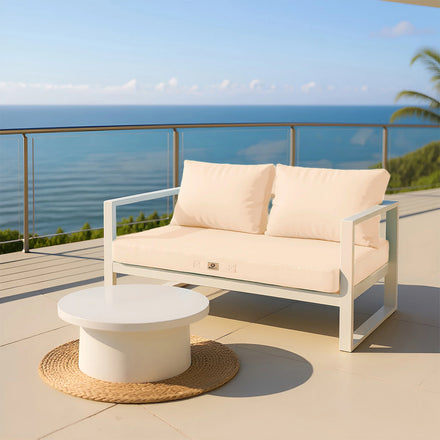 Set Cuscini Salotto da Giardino 100x50 Beige - Sfoderabile & Anti-UV (1 Seduta + 2 Schienali)