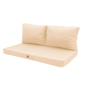 Set Cuscini Salotto da Giardino 100x50 Beige - Sfoderabile & Anti-UV (1 Seduta + 2 Schienali)
