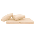Ensemble de coussins de salon de jardin beige 100x50cm, déhoussables et anti-UV pour fauteuils et canapés.