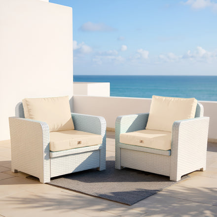 Set Cuscini Salotto da Giardino 60x70 Beige - Sfoderabile & Anti-UV (Seduta + Schienale)