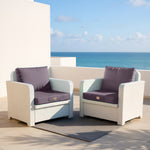 Coussins pour fauteuils et canapés de jardin, 50x50 cm, gris carbone, déhoussables et anti-UV, ensemble de salon extérieur.