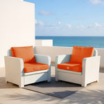 Ensemble de coussins orange pour salon de jardin, déhoussables et anti-UV, pour fauteuils et canapés, 50x50 cm.