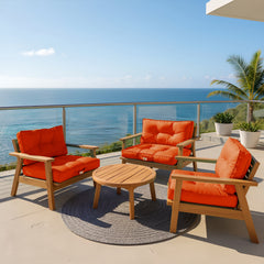 Cuscini per salotto da giardino capitonné 60x60cm arancione