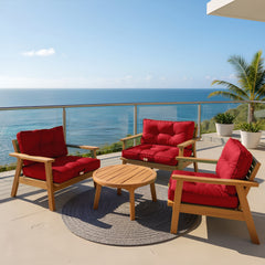 Cuscini per salotto da giardino capitonné 60x60cm rosso