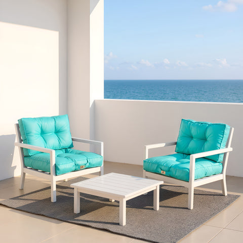 Cuscini per arredo giardino imbottiti 50x50cm Blu Caraibi