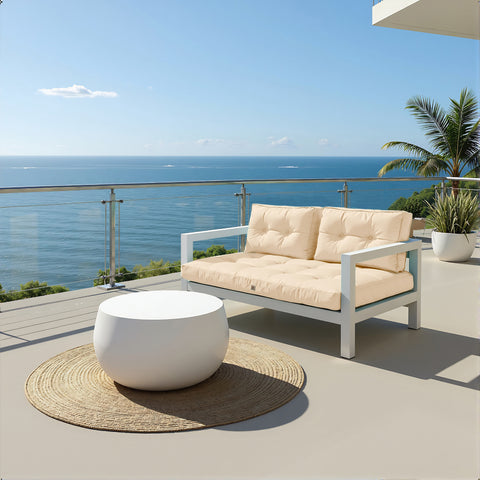 Cuscini per salotto da giardino capitonné 100x50cm Beige