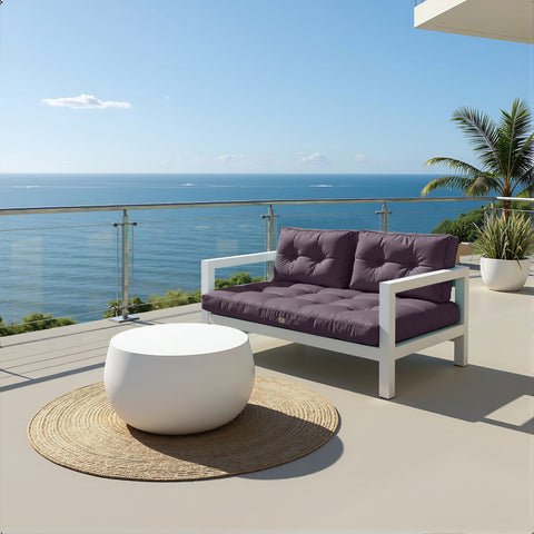 Cuscini per salotto da giardino capitonné 120x60cm grigio carbone