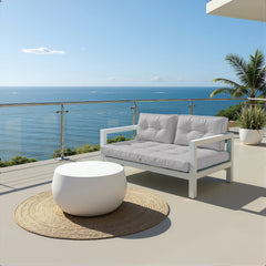 Cuscini per salotto da giardino capitonné 100x50cm grigio ciottolo