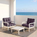 Ensemble de coussins capitonnés gris carbone 50x50cm, épais et moelleux pour fauteuils et canapés, avec assise et dossier.
