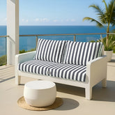 Coussins pour salon de jardin déhoussable 120x60cm - Rayure Gris foncé - Deco-arts.fr