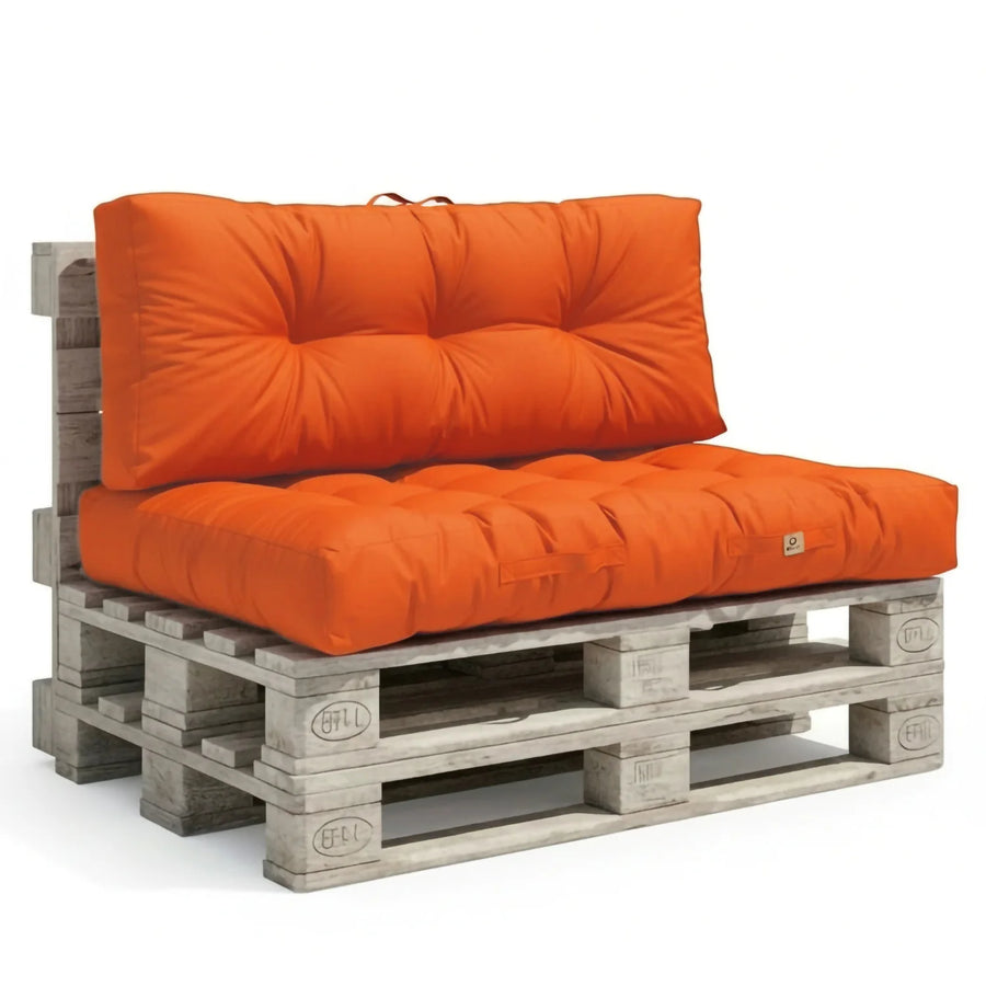 Set Cuscini Pallet 120x80 Arancione, spessore 15 cm