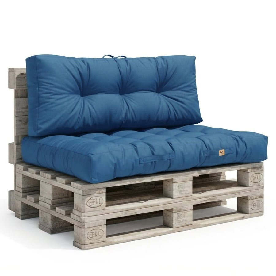 Set Cuscini Pallet 120x80 Blu Petrolio, spessore 15 cm