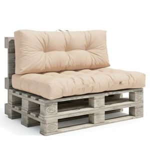 Set Cuscini Pallet 120x80 Beige - Impermeabile & Spesso 15cm