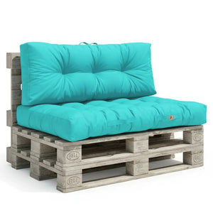 Set Cuscini Pallet 120x80 Blu Caraibi - Impermeabile & Spesso 15cm