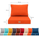Set Cuscini Salotto da Giardino 50x50 Arancione - Sfoderabile & Anti-UV (Seduta + Schienale)