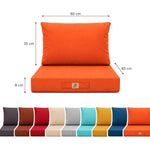 Set Cuscini Salotto da Giardino 60x60 Arancione - Sfoderabile & Anti-UV (Seduta + Schienale)