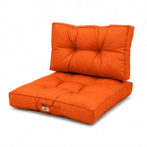 Set Cuscini Trapuntati 50x50 Arancione - Spesso 15cm & Morbido (Seduta + Schienale)