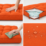 Set Cuscini Trapuntati 50x50 Arancione - Spesso 15cm & Morbido (Seduta + Schienale)