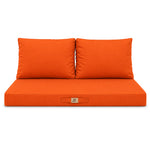 Set Cuscini Salotto da Giardino 120x60 Arancione - Sfoderabile & Anti-UV (1 Seduta + 2 Schienali)