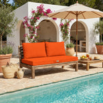 Set Cuscini Salotto da Giardino 120x60 Arancione - Sfoderabile & Anti-UV (1 Seduta + 2 Schienali)
