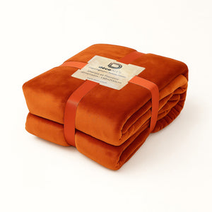 Coperta Sherpa in Flanella 150x200 Terracotta - Double Face Spesso 480g/m² (Speciale Divano)