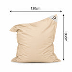 Fodera Pouf XL 120x80 Beige - (Fodera da Riempire - Interno/Esterno)