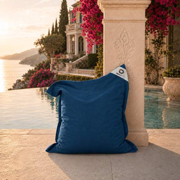 Fodera Pouf XL 120x80 Blu Petrolio - (Fodera da Riempire - Interno/Esterno)