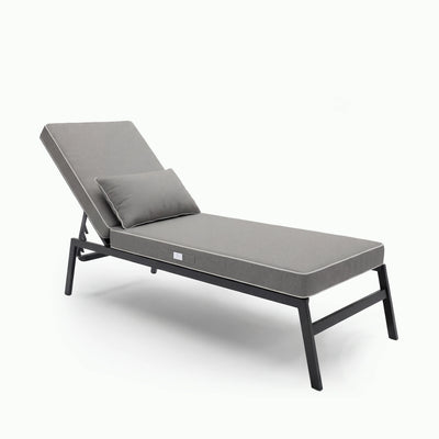 Materassino Premium Lettino 190x60 Grigio Chiaro - Spessore 10cm & Poggiatesta (Sfoderabile)