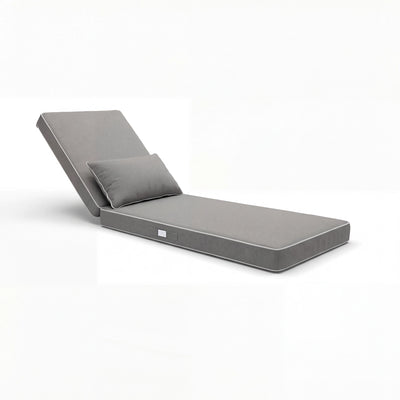 Materassino Premium Lettino 190x60 Grigio Chiaro - Spessore 10cm & Poggiatesta (Sfoderabile)