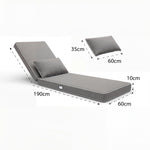 Materassino Premium Lettino 190x60 Grigio Chiaro - Spessore 10cm & Poggiatesta (Sfoderabile)