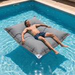 Fodera Pouf Galleggiante XXL 180x140 Grigio Ciottolo - (Fodera da Riempire - Spécial Piscina)