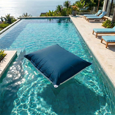Fodera Pouf Galleggiante XXL 180x140 Blu Petrolio - (Fodera da Riempire - Spécial Piscina)