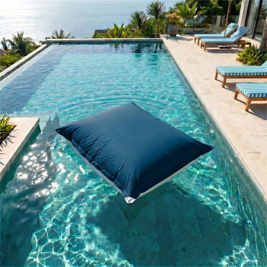 Fodera Pouf Galleggiante XXL 180x140 Blu Petrolio - (Fodera da Riempire - Spécial Piscina)