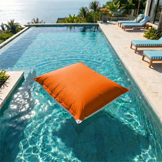 Fodera Pouf Galleggiante XXL 180x140 Arancione - (Fodera da Riempire - Spécial Piscina)