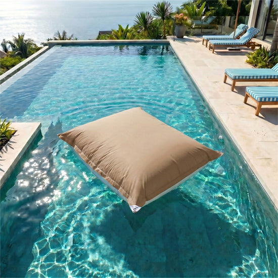 Fodera Pouf Galleggiante XXL 180x140 Beige - (Fodera da Riempire - Spécial Piscina)