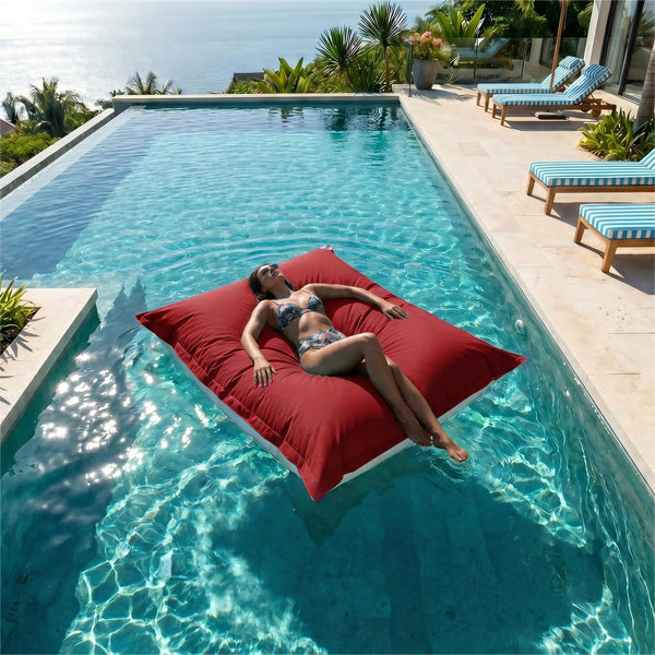 Pouf Galleggiante Gigante 180x140 Rosso Peperoncino - Piscina & XXL (Perle)