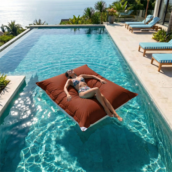Fodera Pouf Galleggiante XXL 180x140 Terracotta - (Fodera da Riempire - Spécial Piscina)