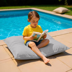 Housse pour Pouf Géant XL 120x80cm Intérieur et Extérieur - Gris galet - Deco-arts.fr