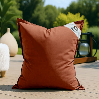 Housse de pouf XL 120x80 en terracotta pour beanbag Deco-arts.fr, intérieure ou extérieure, sans garniture.