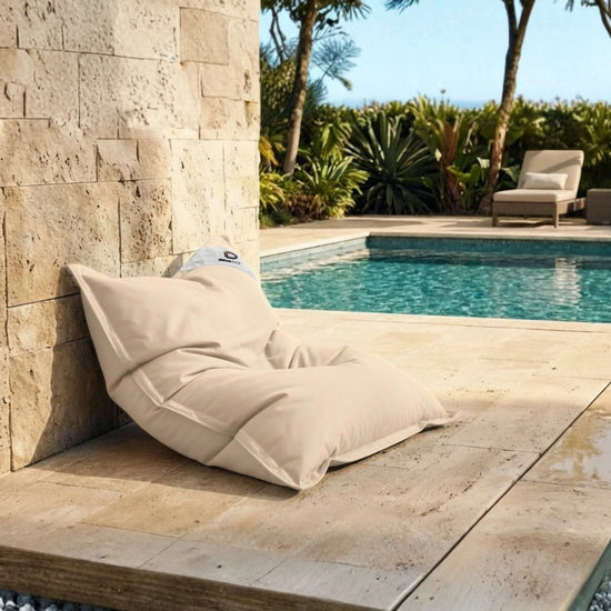 Pouf Gigante XXL per Interni ed Esterni, Sfoderabile, Soggiorno, Giardino, Deco Arts Beige