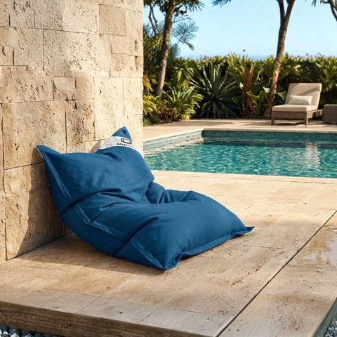 Pouf Gigante XXL per Interni ed Esterni, Sfoderabile, Soggiorno, Giardino, Deco Arts Petrolio